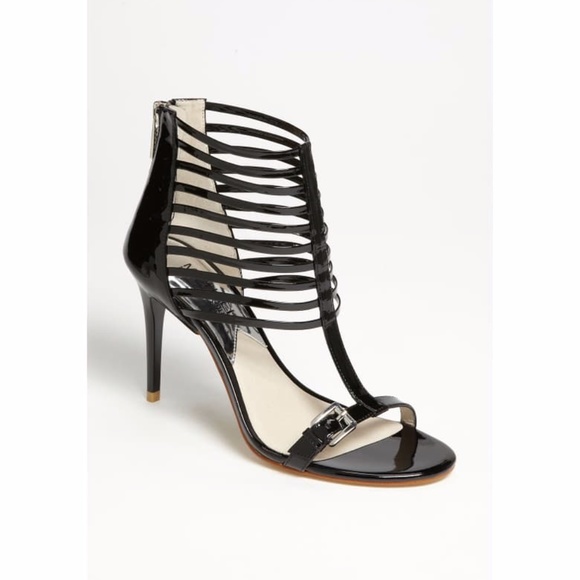 Michael Kors Black Strappy Sandal Heels - Size 10 - Picture 1 of 8